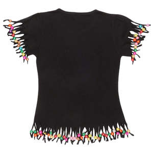 Camiseta de manga corta con corazón para niñas - Negro - Product Image 3