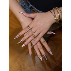 Uñas Postizas Gilded Blush Royale, Elegantes y Lujosas - Product Image 2