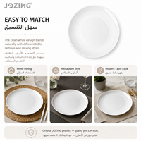 Assiette creuse en céramique de 10 pouces, motif lune, en porcelaine blanche minimaliste, compatible micro-ondes, qualité supérieure