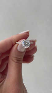 18K véritable or massif 4 griffes Solitaire VVS VS IGI certifié diamant cultivé en laboratoire femmes vêtements de mariée Hidden Halo bagues de fiançailles - Product Image 2