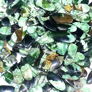 Pierre précieuse calcédoine chromée naturelle verte pour paire pour boucle d'oreille faisant des pierres précieuses en vrac pierre naturelle - Product Image 4