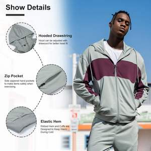 Personalizado de alta calidad de poliéster ligero chaqueta con cremallera Jogger impermeable impreso deportes de invierno equipo sólido patrón chándales - Product Image 2