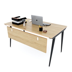 Bureau en contreplaqué au design minimaliste 140x80cm avec pieds coniques en fer HBCO035 - Product Image 1