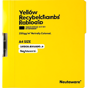 Yellow Recycled Cardboard File <b>Folder</b> <b>A4</b> Size 250g/m Neutrally Colored by Neutraware - Product Image 2