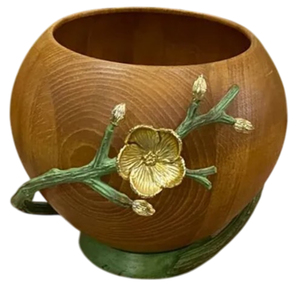 Bol de service en bois décoratif classique bol de service en bois fabriqué à la main bol à salade bol à noix avec support de branche d'orchidée prix bas - Product Image 2