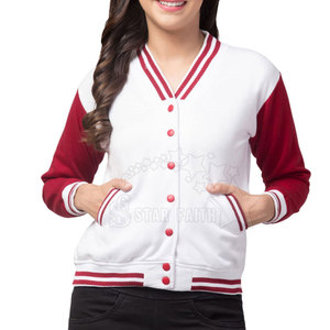 Chaqueta universitaria para mujer al por mayor con botones a presión chaquetas universitarias de béisbol de mezcla de lana chaqueta universitaria elegante para mujer - Product Image 1