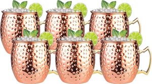 Vente en gros 100% pur fait à la main Moscou Mule bière cuivre tasses avec poignée en laiton martelé abordable plus vendu au lave-vaisselle - Product Image 2