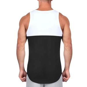 Camiseta sin mangas multicolor para hombre, de moda, color liso, para gimnasio, culturismo, entrenamiento, chaleco, venta al por mayor, con patrón de paneles, de secado rápido, para correr - Product Image 3