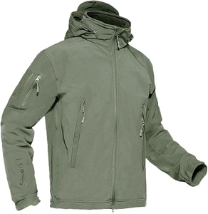 Veste Softshell Légère pour Hommes en Gros, Coupe-Vent Imperméable avec Doublure Polaire, Manteau de Randonnée en Toile Teinte Uni - Product Image 3