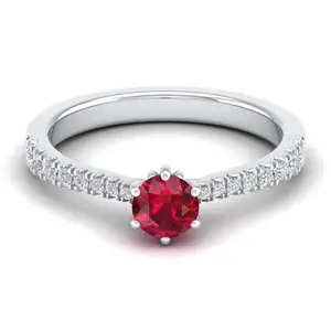 Radiant Ruby Embrace anello in argento Sterling 925 Adorned Natural Ruby Gemstone & GRA Certified VVS Clarity Moissanite Fine Jewelry