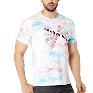 เสื้อยืดผู้ชายผ้าฝ้าย 100% ขายส่ง รับผลิตตามแบบ OEM พิมพ์โลโก้สีด้วยเทคนิคซิลค์สกรีน คอโอเวอร์เนค ระบายอากาศได้ดี - Product Image 3