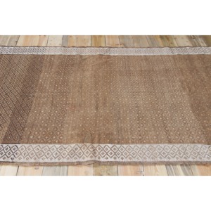 Alfombra Turca de 5x9.8 pies, Alfombra Vintage Geométrica Marrón de Lana - Product Image 3