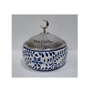 Pot chaud de travail en bois et nacre pour hôtel de mariage et restaurant servant de la nourriture casserole plat marmite - Product Image 5