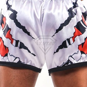 กางเกงมวยไทยพิมพ์ลายแบบซับลิเมชั่น คุณภาพสูง รับทำโลโก้และดีไซน์ตามสั่ง ระบายอากาศได้ดี - Product Image 3