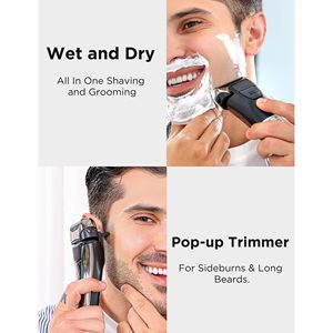 Rasoir électrique sans fil rechargeable pour homme, lame flottante, tondeuse à barbe de précision, écran LED (IPX7), rasoir rotatif pour le visage - Product Image 2