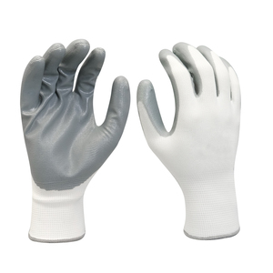 Guantes de seguridad de trabajo con revestimiento de nitrilo de poliéster industrial con logotipo personalizado equipo de protección de jardinería reutilizable uso al aire libre envío gratis - Product Image 2
