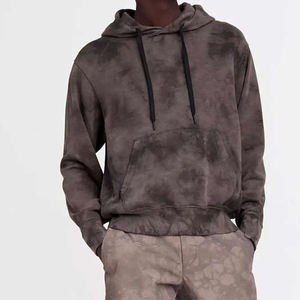 Sudadera con capucha de algodón Ropa de hombre Vintage Negro Lavado ácido Sudaderas con capucha Hombres Mujeres de gran tamaño Hip Hop - Product Image 2