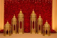 Magnifiques lampes dorées personnalisées pour événements musulmans, Mehndi, Sangeet, décoration de mariage, lanterne marocaine, mariage royal Rajasthani