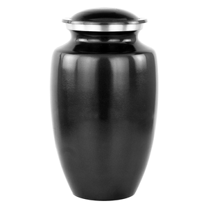 Urnas de cremación de aluminio recubiertas de negro hechas a mano Meena, recuerdo elegante y urnas para adultos, memoriales grabables a prueba de fugas - Product Image 1