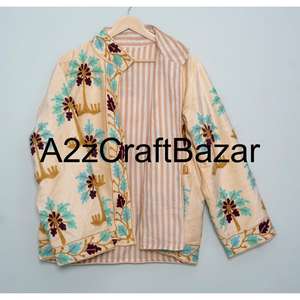 Chaqueta de Terciopelo Suzani Hecha a Mano, Chaqueta de Invierno, Abrigo para Mujer, Chaqueta de Tela de Terciopelo Suzani, Chaqueta de Terciopelo para Fiesta - Product Image 6