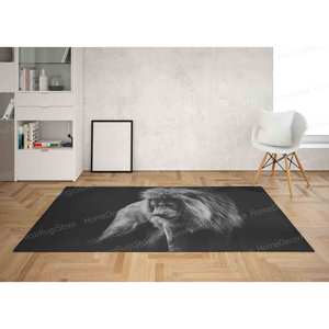 Lion Printed Rug - Farmhouse <b>Decor</b> Entryway Rug <b>for</b> <b>Man</b> <b>Cave</b>,Luxury Velvet Rug - Product Image 3