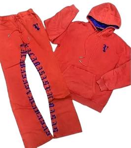 Pantalon à capuche avec poches empilées pour hommes Survêtement sport oversize unisexe en polaire pour hommes avec bandes latérales - Product Image 5