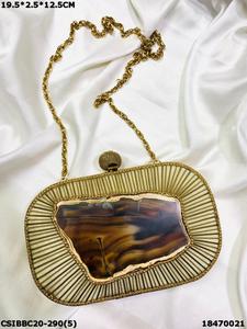 Diseño de tendencia con logotipo en relieve para mujer, bolso de dinero con piedra azul, bolso de mano, bolso de mano de Metal, bolso de mano de cuero con patrón de cocodrilo para mujer - Product Image 6