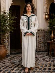 Djellabas marocaines traditionnelles brodées, modestes, islamiques, d'été, luxueuses, douces, infroissables, sur mesure, longues jusqu'au sol - Product Image 5