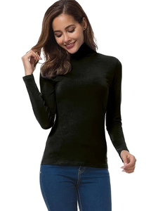 Camisetas de Manga Larga para Mujer, Cuello Redondo, Elásticas, Transpirables, de Spandex/Algodón, Camisetas Interiores de Color Sólido, Camisetas Ecológicas Personalizadas en 3D - Product Image 2