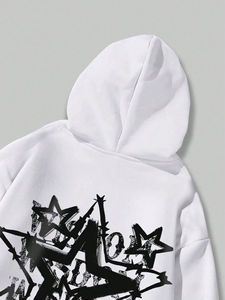 Sweats à capuche surdimensionnés avec fermeture éclair et strass pour hommes Logo personnalisé Vêtements d'hiver décontractés en coton épais - Product Image 2