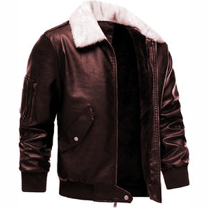 2025 automne hiver jeunesse hommes grande taille en cuir véritable veste col montant avant Logo imperméable coupe-vent haute rue Style - Product Image 1