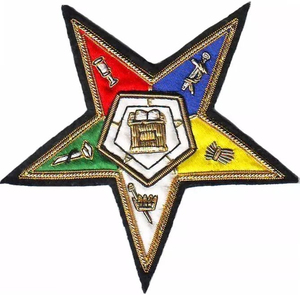OES parche bordado Orden Masónica de la estrella oriental OES emblema parches bordado a mano bajo MOQ personalizado OES insignias - Product Image 3