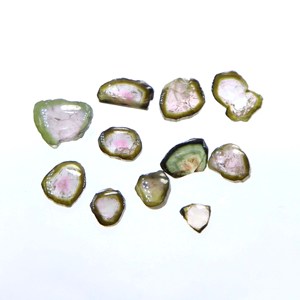 High Quality 11-Piece <b>Watermelon</b> Bio Tourmaline Slices Natural Loose Gemstones High End Gemstone Collection - Product Image 2