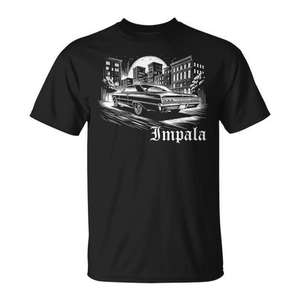 Impala Muscle Car Vintage Classic T-Shirt Noir Chemise graphique pour hommes - Product Image 1