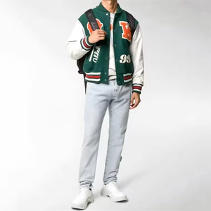 Plus Size Men's Baseball College <b>Jackets</b> Wholesale Blank Letterman <b>Jackets</b> Custom Logo Plain Letterman <b>patchwork</b> <b>Jacket</b> for man - Product Image 4