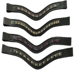 Meilleure qualité cuir cheval sourcil bande vague forme verre cristal Rose or fumée topaze couleur vide canal sourcil bande - Product Image 1