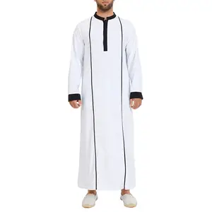 Geleneksel islam müslüman erkek Thobes Jubbah 2023 yeni düz tasarım yüksek kalite uzun kollu erkekler juju