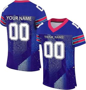 Maillot de football américain classique avec logo brodé, streetwear personnalisé, tendance - Product Image 1