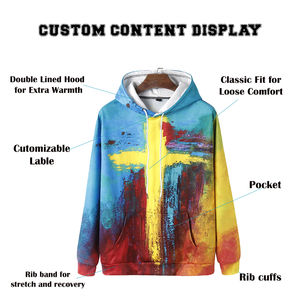 Sudadera con Capucha Sublimada para Hombre, Diseño Personalizado, Secado Rápido, Suave y Transpirable, Ropa Deportiva, OEM, ODM, Personalización al por Mayor - Product Image 5