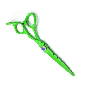 Tijeras de peluquero profesional Acero inoxidable recubierto de Color verde Tijeras de salón de belleza de 6,5 pulgadas con reposapiés - Product Image 1