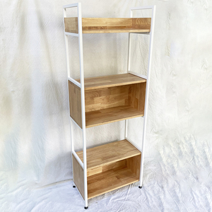 ชั้นวางของไม้ยางพารา 60x32x161 ซม. สำหรับตกแต่งห้องนั่งเล่น รุ่น KS68096 - Product Image 4