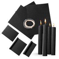 Kit Mayorista Ecológico para Hacer Velas DIY: Láminas de Cera de Abeja en Panal Negro, Variedad de Tamaños para Niños, Bodas, Restaurantes, Navidad