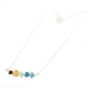 Collar de Cadena Plateada con Piedras Preciosas Naturales en Bruto, Estilo Real, Cristal Curativo, Joyería para Mujeres y Niñas, Venta al por Mayor - Product Image 2