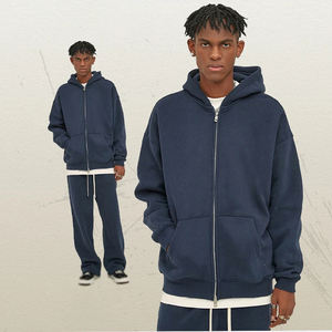 Venta caliente de alta calidad al por mayor de impresión de logotipo personalizado de algodón con cremallera Sudadera con capucha para hombre Zip Up Hoodies Jacket - Product Image 2