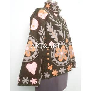 Abrigo de Invierno de Algodón con Cuello Mao, Diseño Nuevo, Tejido a Mano, Bordado para Mujer, Transpirable, con Botones, Ecológico, Corte Regular - Product Image 4