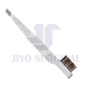 Pince à sourcils 2 en 1 à pointe oblique de précision en acier inoxydable pour la mise en forme et le toilettage avec brosse pratique - Product Image 3