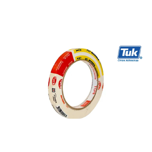 Tuk Masking <b>Tape</b> 12mm x 50m, 6-Pack, Single-Sided Rubber <b>Adhesive</b>, Paper Backing, No Residual, Pressure Sensitive, Ideal for Pre - Product Image 1