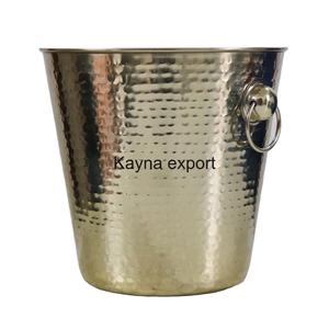 Seau à champagne en acier inoxydable de style martelé, refroidisseur à vin pour les fêtes, utilisation de boissons, comptoir de bar, seau à glace décoratif, ensembles de bar - Product Image 2
