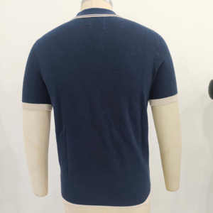 Polo en maille pour homme de haute qualité, 100 % coton, boutons, couleurs contrastées, vente en gros - Product Image 3