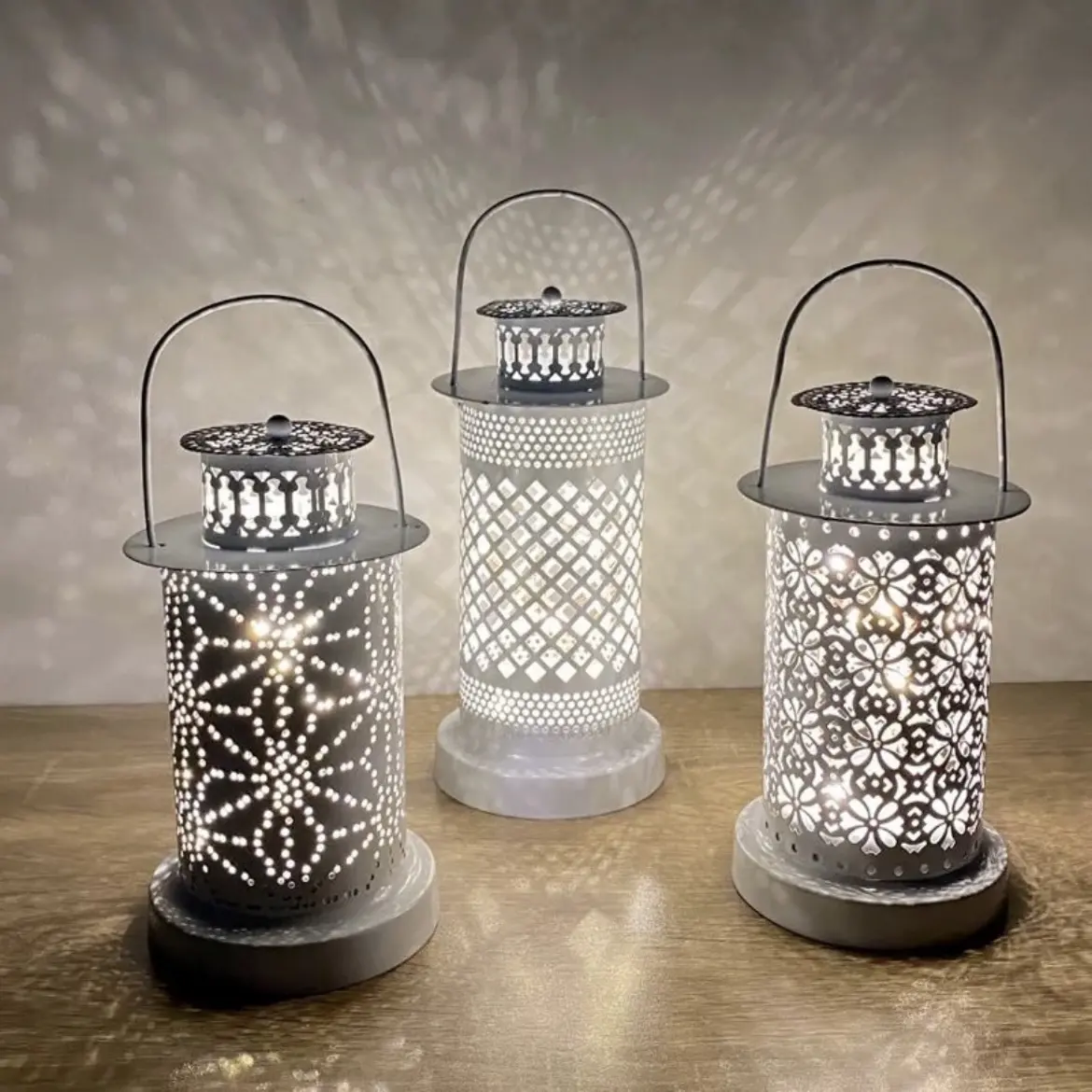 Ramadán y Eid decorativo Metal marroquí vela luces linternas alta calidad Hogar y decoración al aire libre linternas
